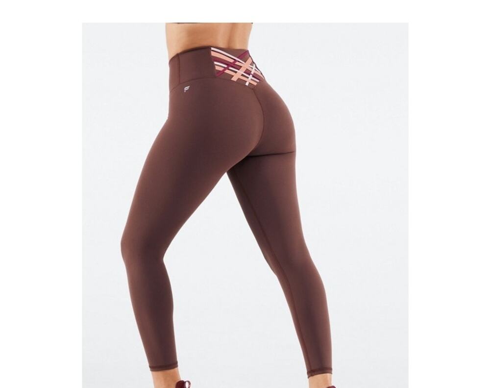 Fabletics The Boost II High-Waisted Strappy Leggings – Brown Multi
